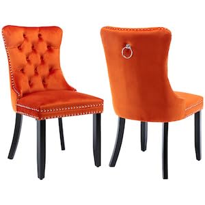 J-1 Orange Velvet, Wood Legs