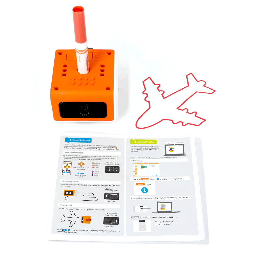 VinciBot Coding Robot Kit for Kids - STEM Learning Toy with Interactive Programming Games | Perfect for Home, Classroom & Educational STEM Activities