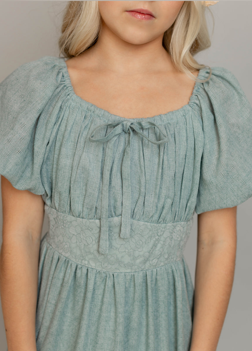 Casidy Women's Dusty Aqua Floral Print Summer Dress - Perfect for Beach Vacations, Brunch Dates & Outdoor Weddings