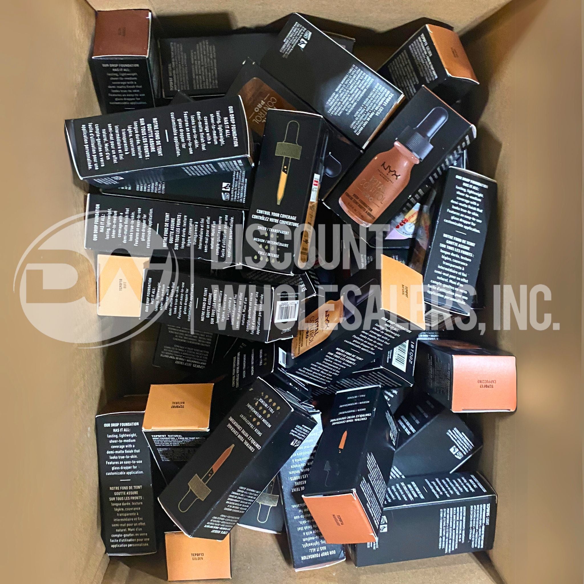 NYX Assorted Drops Foundation Total Control - 60 Pcs Lot with Multiple Shades for Flawless Coverage | Perfect for Daily Makeup, Professional Makeup Artists & Photo Shoots