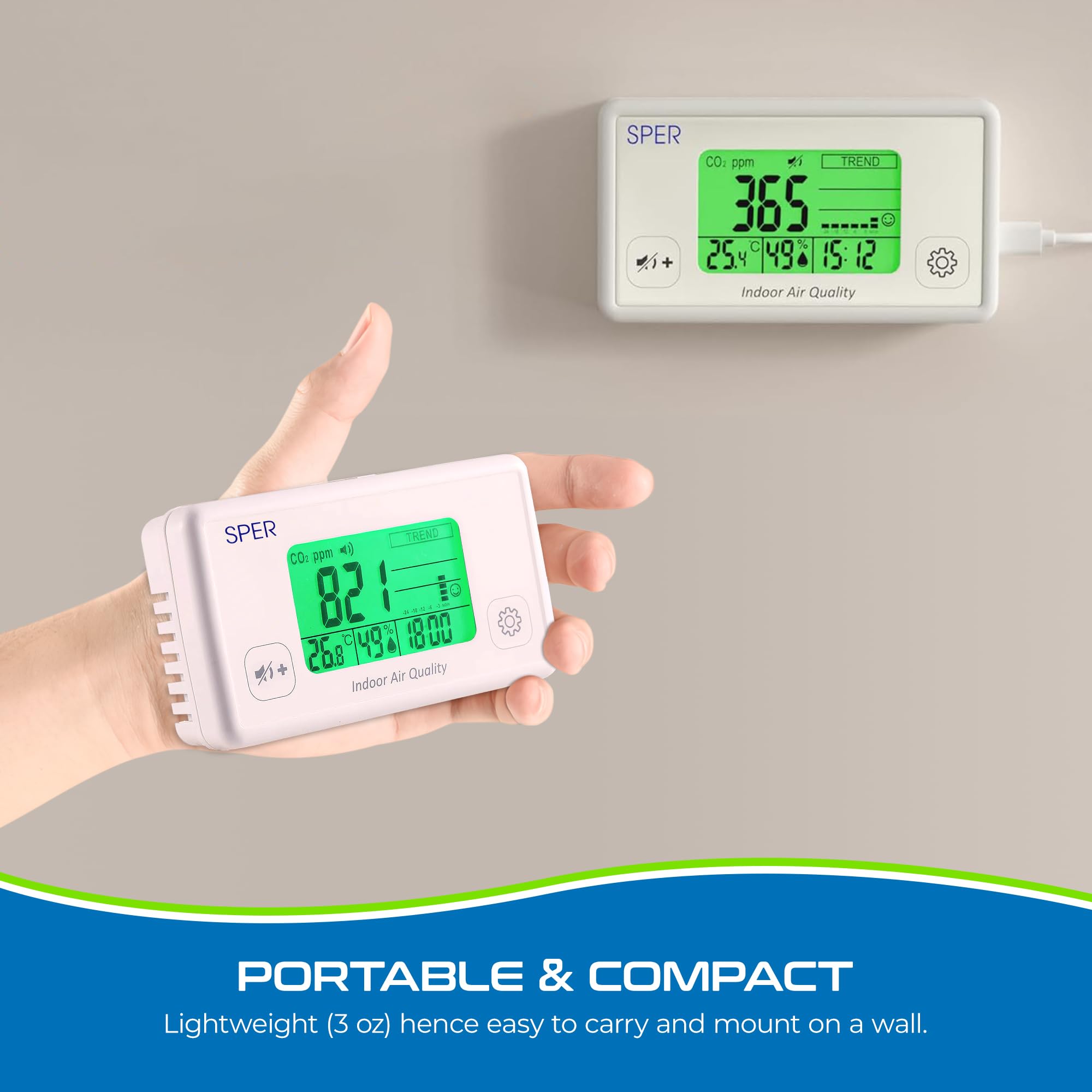 Sper Scientific Air Quality Monitor - Color Display for Home & Office