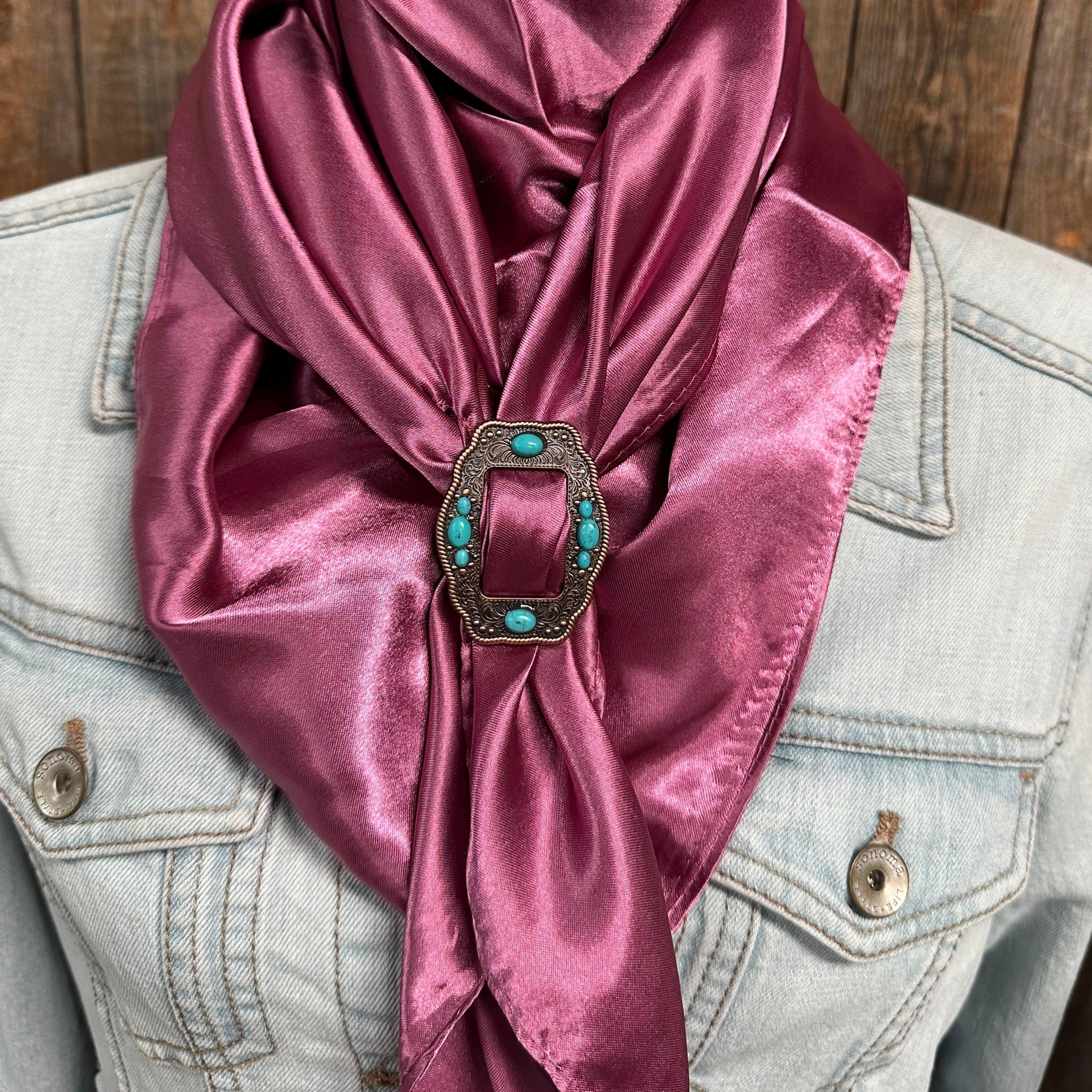 35X35 Solid Rose Wild Scarf - W195B Slide WRSC6E - Perfect for Cowboy, Cowgirl, Outdoor Adventures & Western Fashion