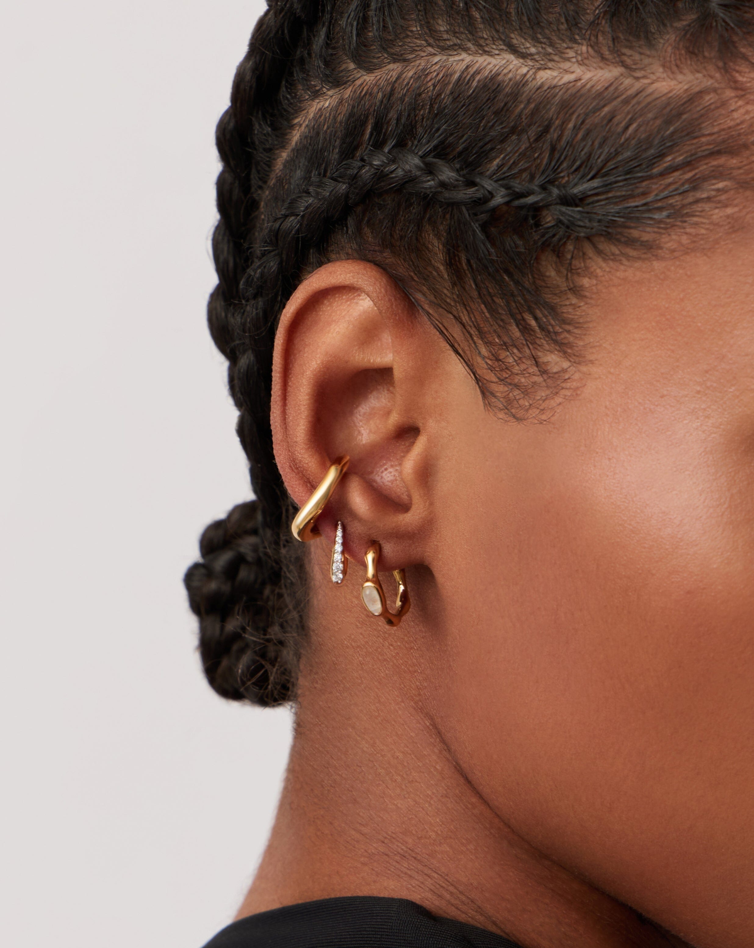 Magma Gemstone Small Hoop Earrings - 18k Recycled Gold Vermeil on Recycled Sterling Silver | Dainty Everyday Jewelry for Women, Perfect for Work & Date Night