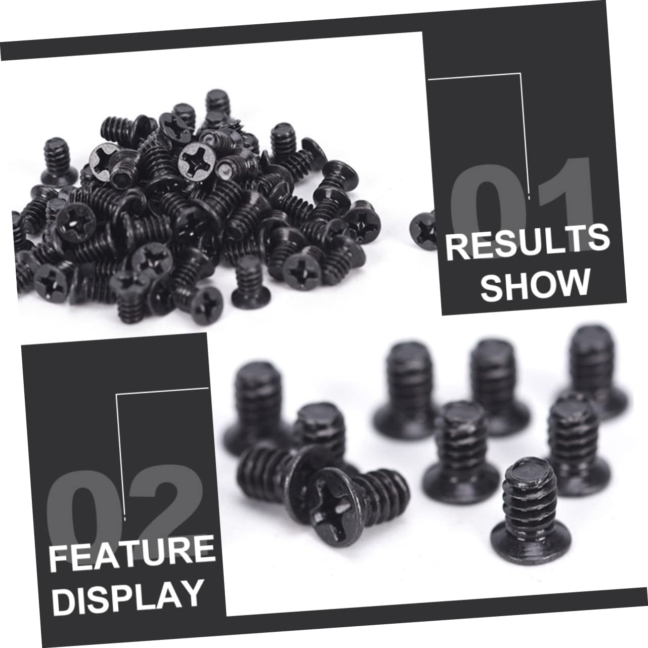 Mikikit 200 Pcs 3.5-Inch HDD Screws Flat Head Computer Hard Drive Screws - Black Nickel Chassis Screws for PC Case, Hard Drive Mounting & Hot Swap Accessories - Perfect for DIY Computer Builds and HDD Upgrades