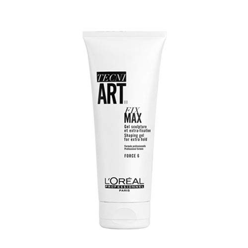 L'Oreal Professionnel Tecni Art Fix Max Gel 6 - Strong Hold Hair Styling Gel for Men & Women (200ml) | Perfect for Curly Hair, Updos & All-Day Volume