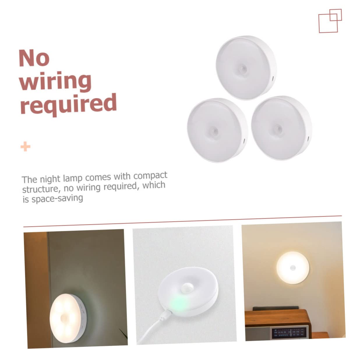OSALADI 9-Pack Motion Sensor Night Lights - LED Bedroom Lighting with Auto On/Off, ABS White Wall Lamps for Hallway, Stairs, Bathroom & Kids Room