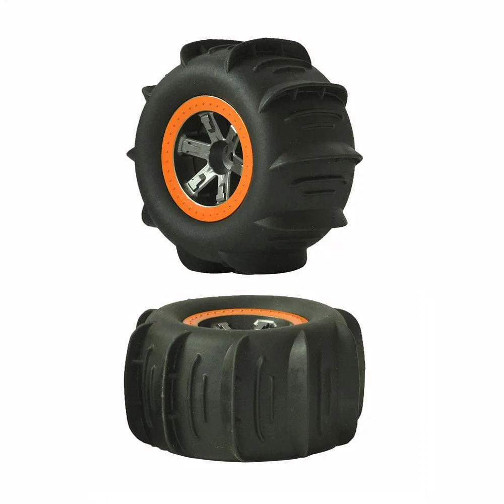 Upgraded Sand & Snow Tires Wheels for Wltoys 104009 104001 1/10 Scale RC Car - 4 Pack Off-Road Accessories - Perfect for Desert, Beach & Winter Terrain Driving