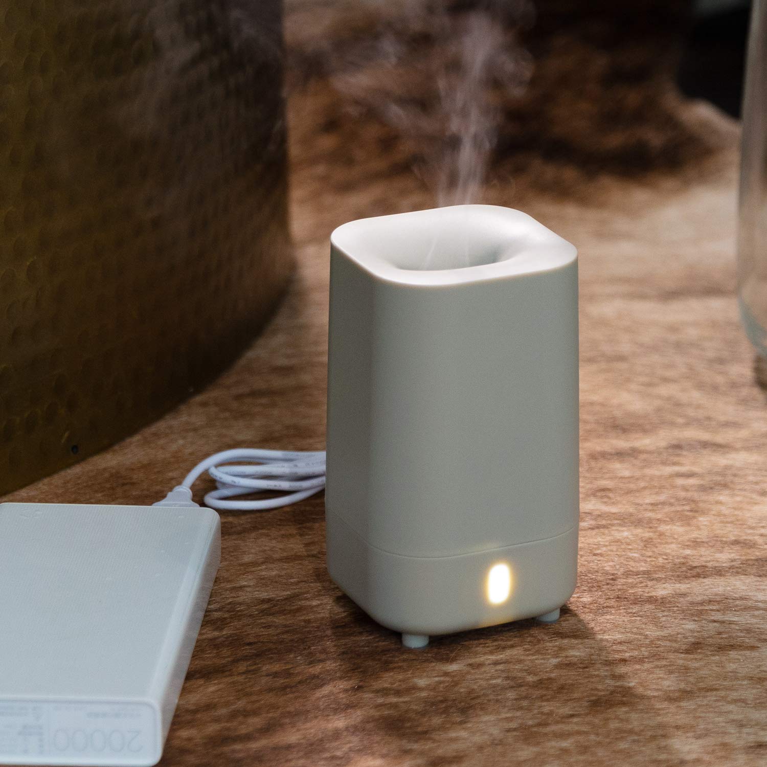 Serene House Ultrasonic Aromatherapy Essential Oil Diffuser - 60ml Cool Mist Humidifier with Auto Shut-Off, USB Powered Portable Travel Diffuser (Grey) - Perfect for Home, Office, Yoga & Spa Relaxation