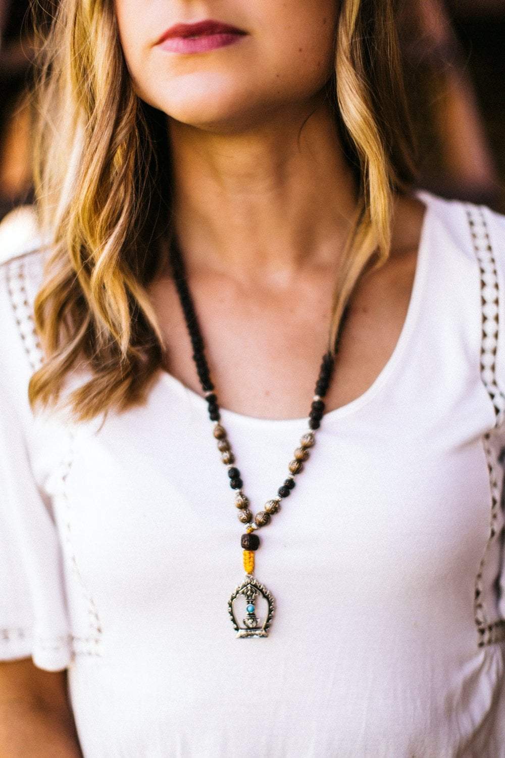 Authentic Rudraksha Mala Prayer Beads Necklace - 108 Sacred Beads for Meditation, Yoga & Spiritual Healing | Perfect for Buddhist, Hindu Practices & Mindful Living