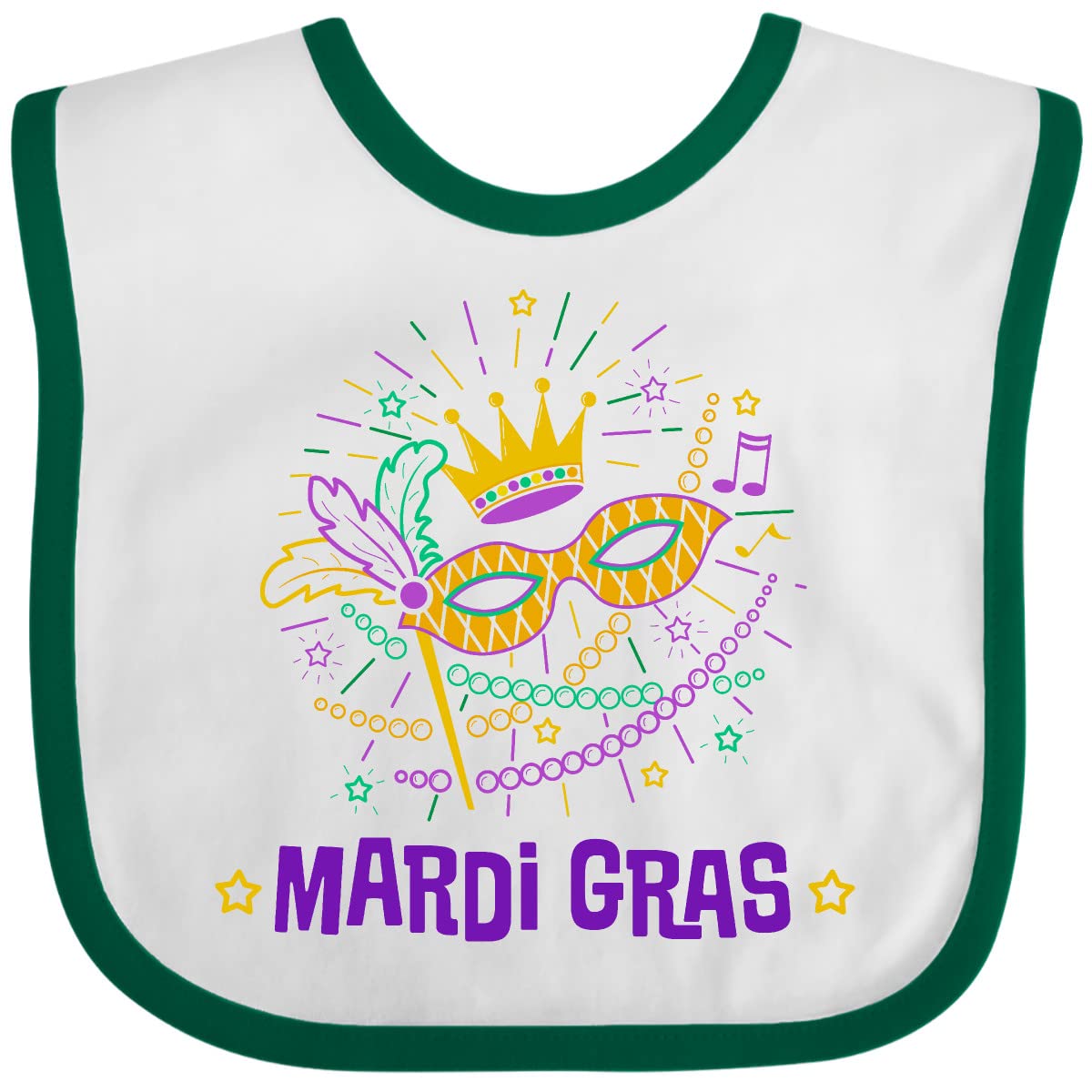 Inktastic Mardi Gras Baby Bib - Fun Party Crown Mask for Infants
