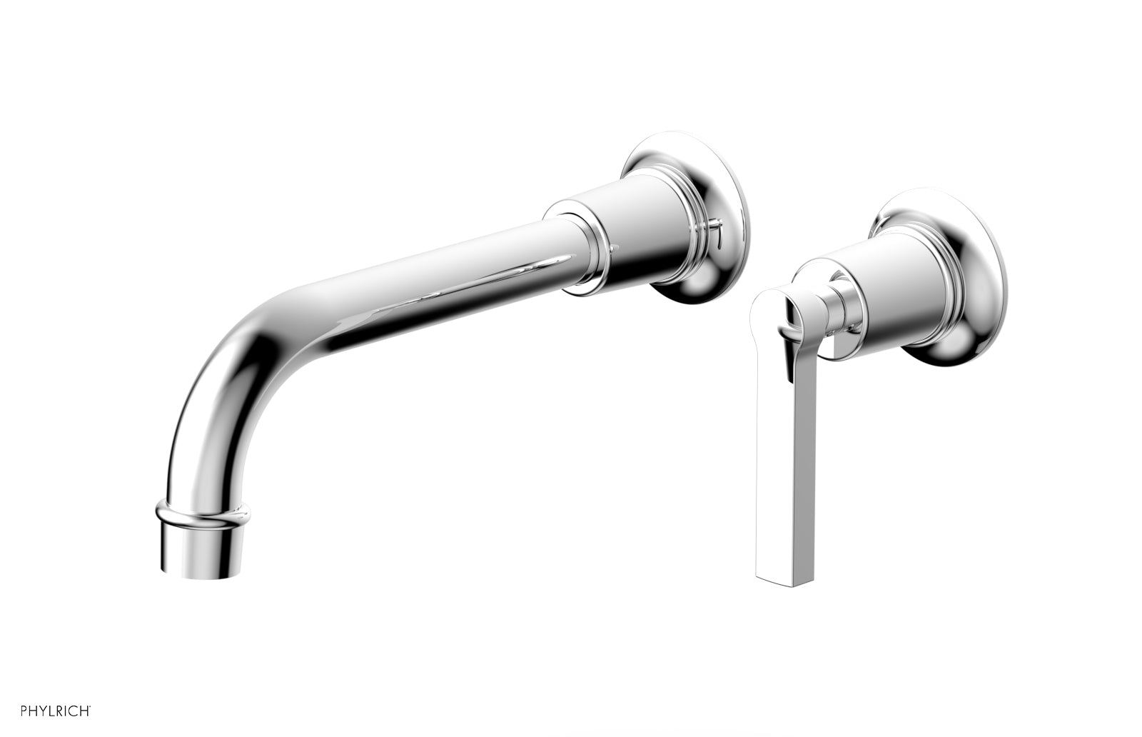 HEX MODERN Single Handle Wall Mount Bathroom Faucet - Lever Handle 501 18 - Perfect for Modern Bathroom & Powder Room Sink Installation