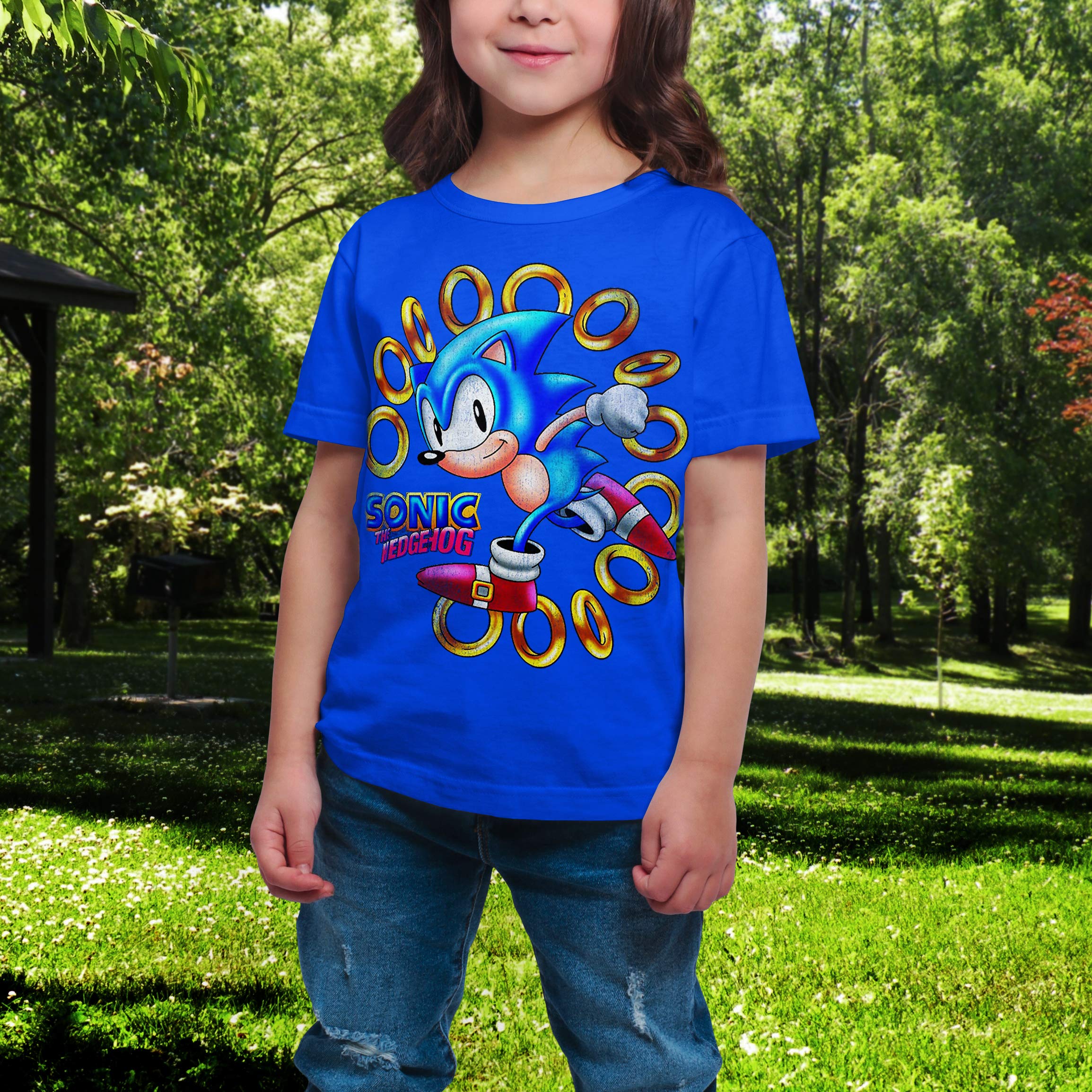 SEGA Sonic The Hedgehog Boys T-Shirt - The Fastest Thing Alive Youth Medium Royal Blue - Perfect for Gaming, Birthday Gifts & Casual Wear