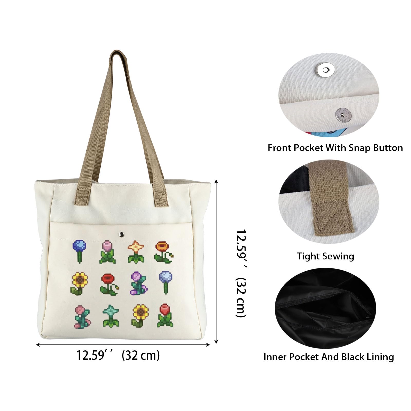 WCGXKO Valley Game Tote Bag - Durable Cotton Canvas Farm-Themed Gift for Board Game Lovers | Perfect for Farmers Market, Picnics & Game Nights