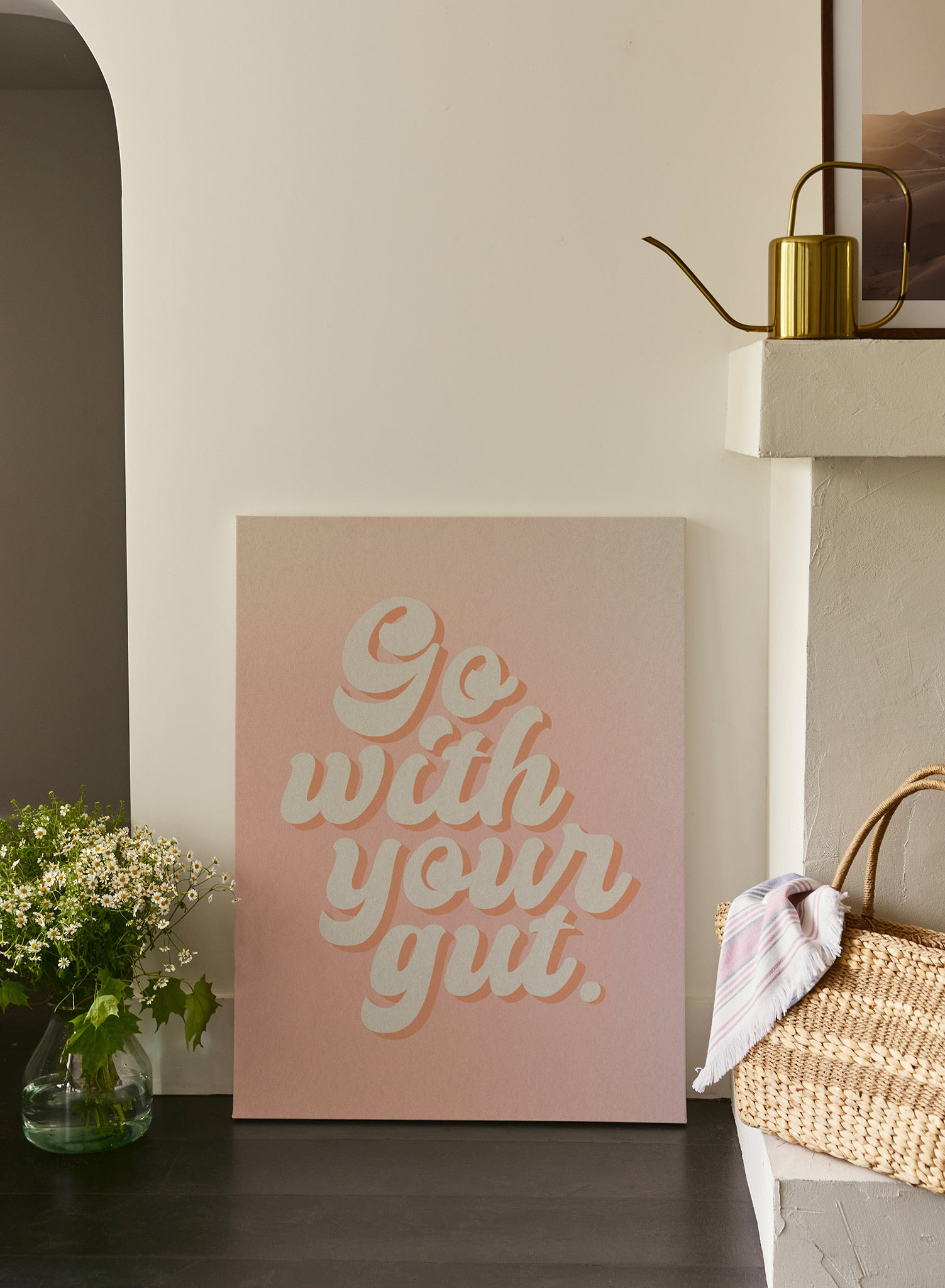 Go With Your Gut Motivational Poster - Inspirational Wall Art for Home, Office & Classroom Decor - Perfect for Wellness Spaces, Yoga Studios & Mental Health Awareness