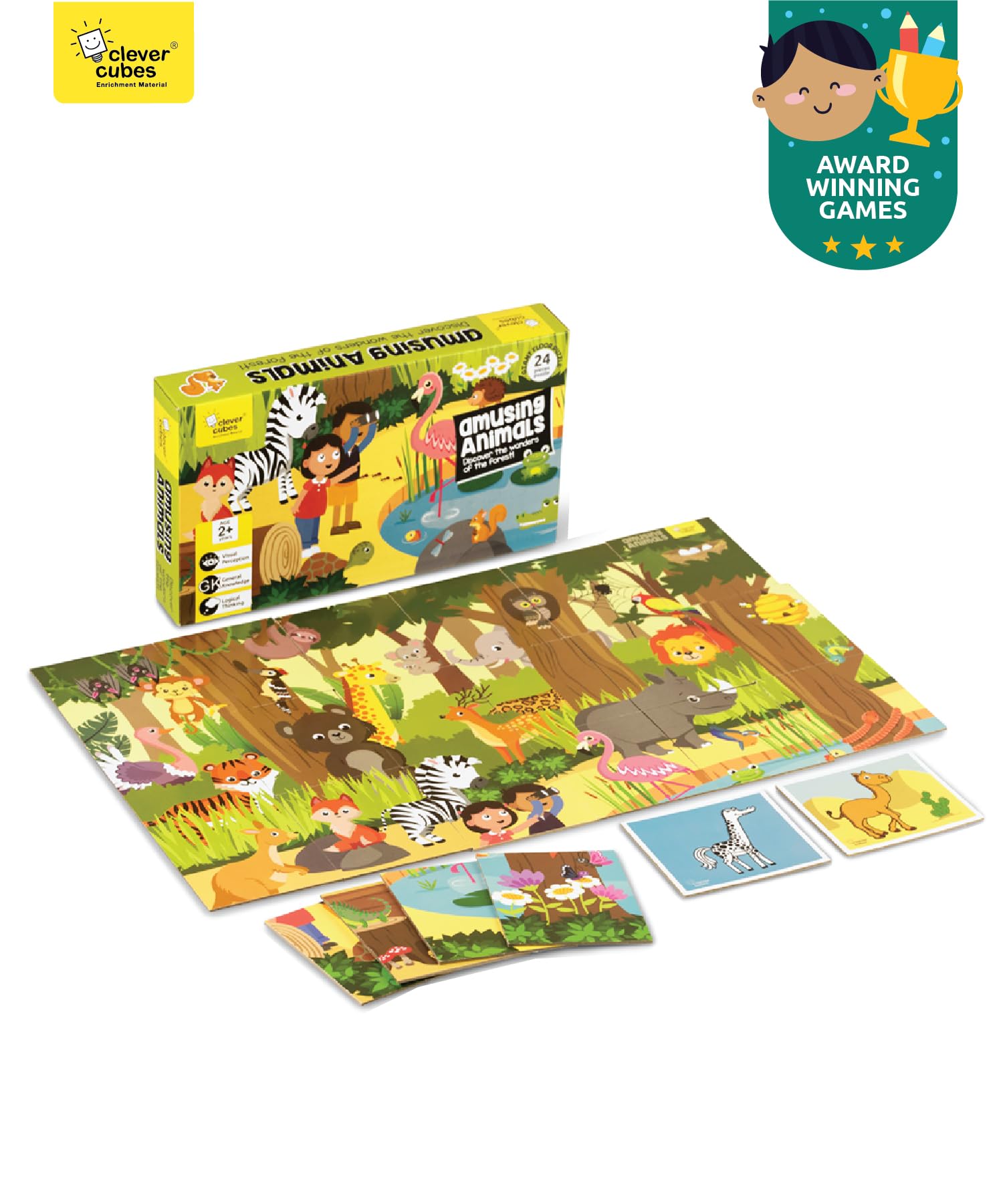 Clever Cubes Amusing Animals - Fun & Educational Activity Games for Kids | Perfect Birthday Party Favors, Classroom Rewards & Learning Gifts