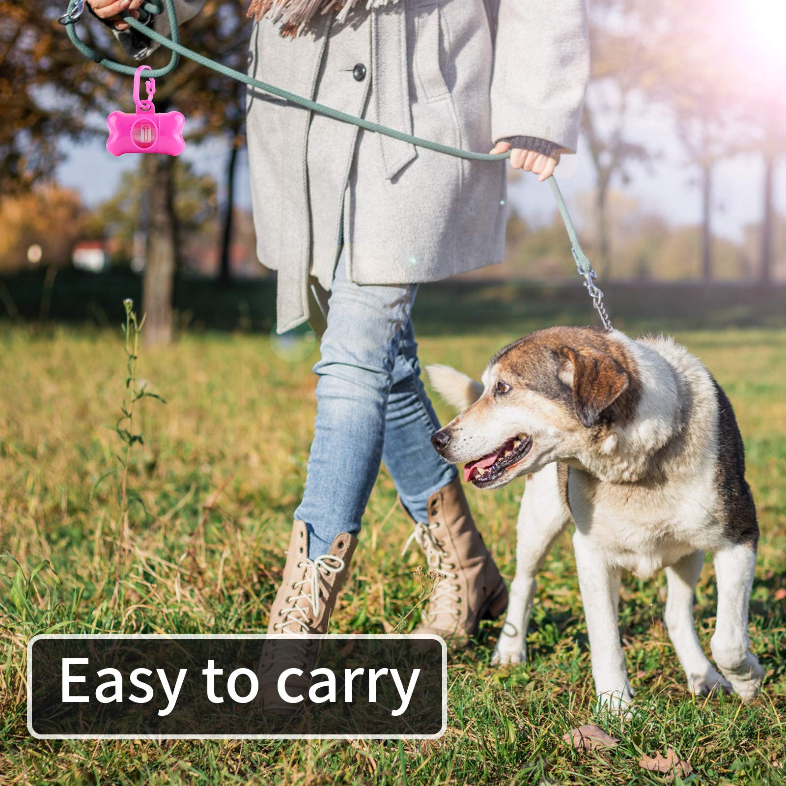 5 Pack Bone Shaped Poop Bag Dispenser - Dog Waste Bags with Dispenser for Easy Cleanup (Random Colors) - Perfect for Dog Walks, Park Visits and Backyard Cleanup