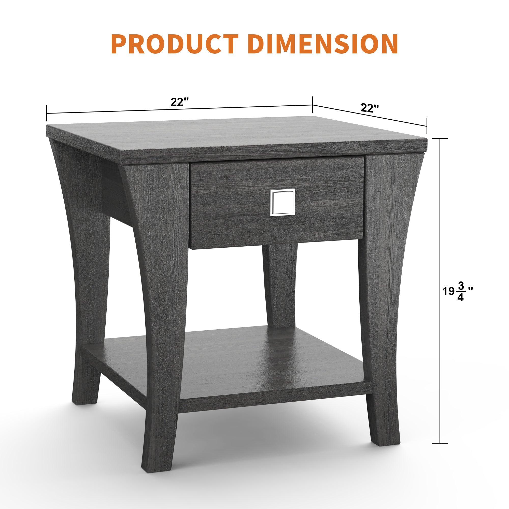 Furniture of America Amity End Table - Modern Gray Side Table for Living Room, Bedroom, or Office - Perfect for Lamps, Books, and Decor
