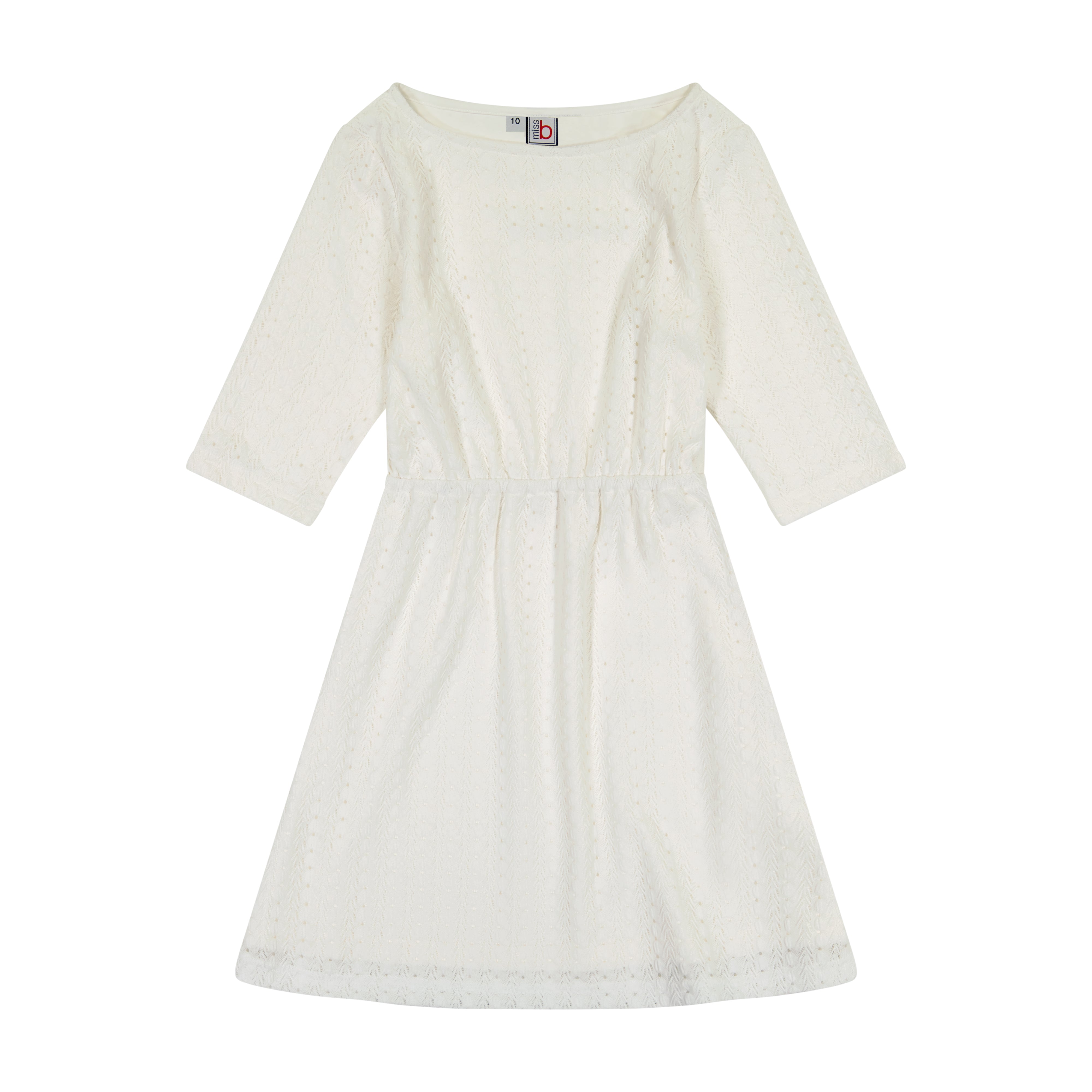 Leslie Tween Bateau Neck Dress - White Lace Floral Summer Dress for Girls | Perfect for Birthday Parties, School Events & Family Photos