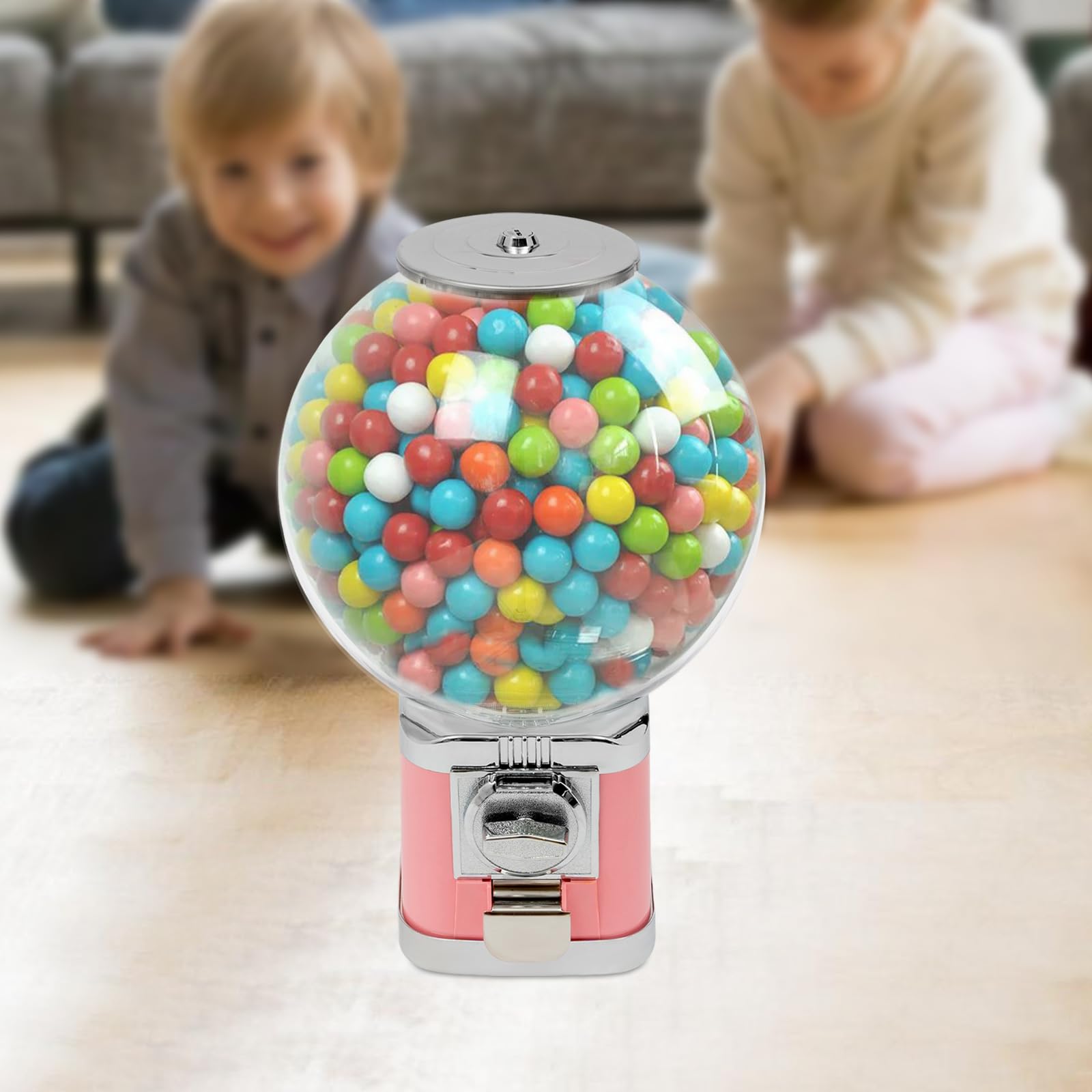 Commercial Bulk Vending Machine - 1.06-1.26in Ball Dispenser for Candy, Gumballs & Capsule Toys | Pink Countertop Vender for Game Stores, Retail Shops & Amusement Parks | Perfect for Arcades, Parties & Customer Engagement