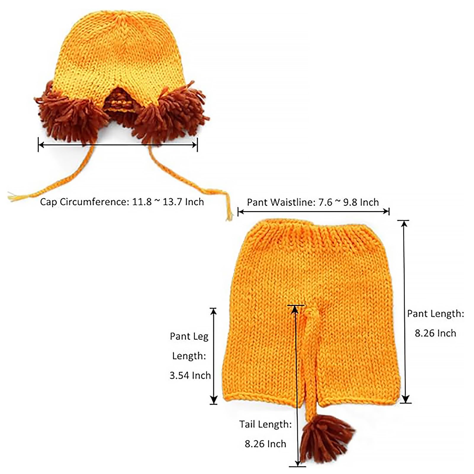 AIXIANG Handmade Baby Lion Costume Set - Newborn Halloween Outfit with Cap & Pants for Photo Props | Perfect Halloween Gift for Baby Boys | Great for Halloween Parties, Photoshoots & Dress-Up