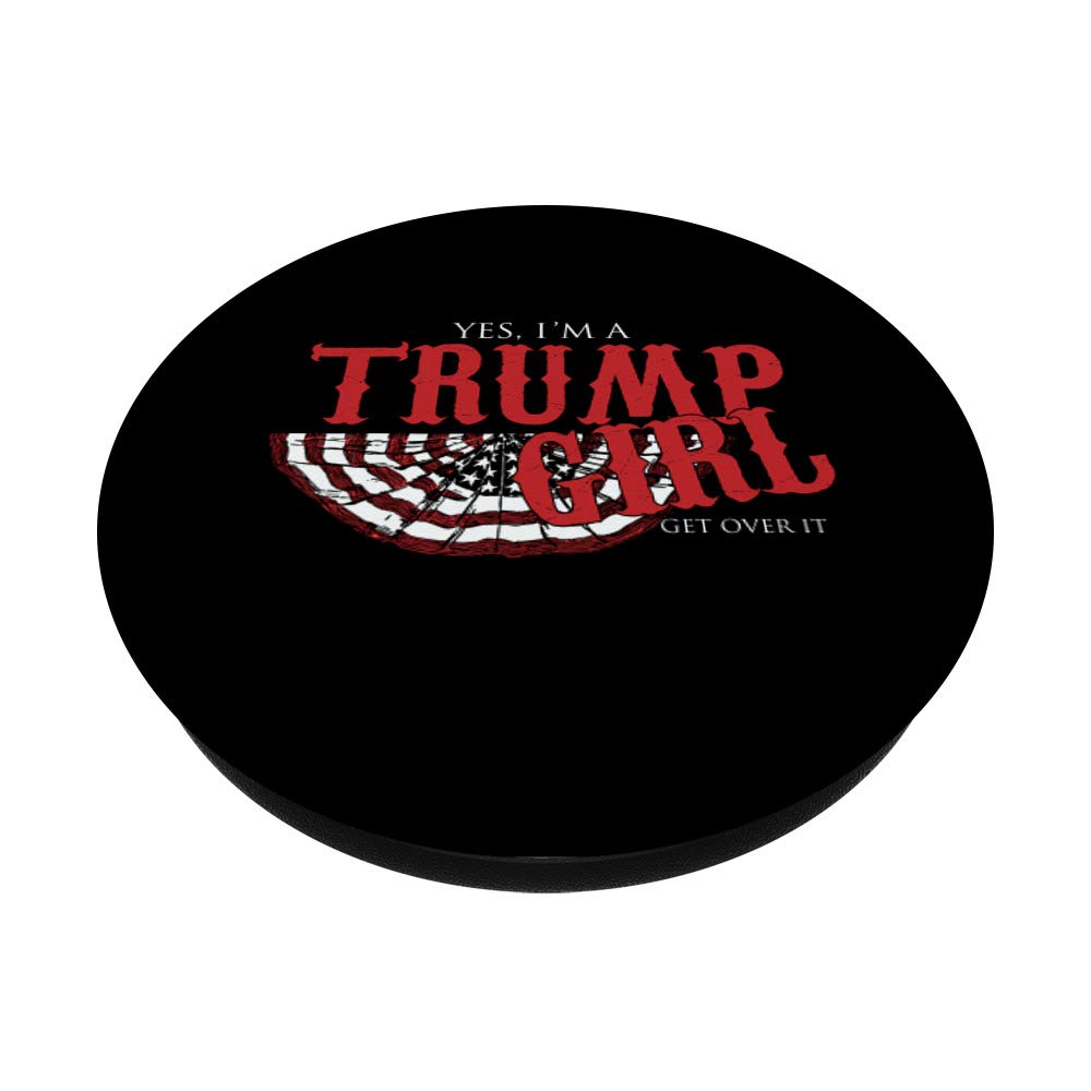 USA Patriotic Proud Trump Girl Vote America Flag Design PopSockets Swappable PopGrip - Perfect for Phone Cases, Laptops & Political Campaigns | Show Your American Pride