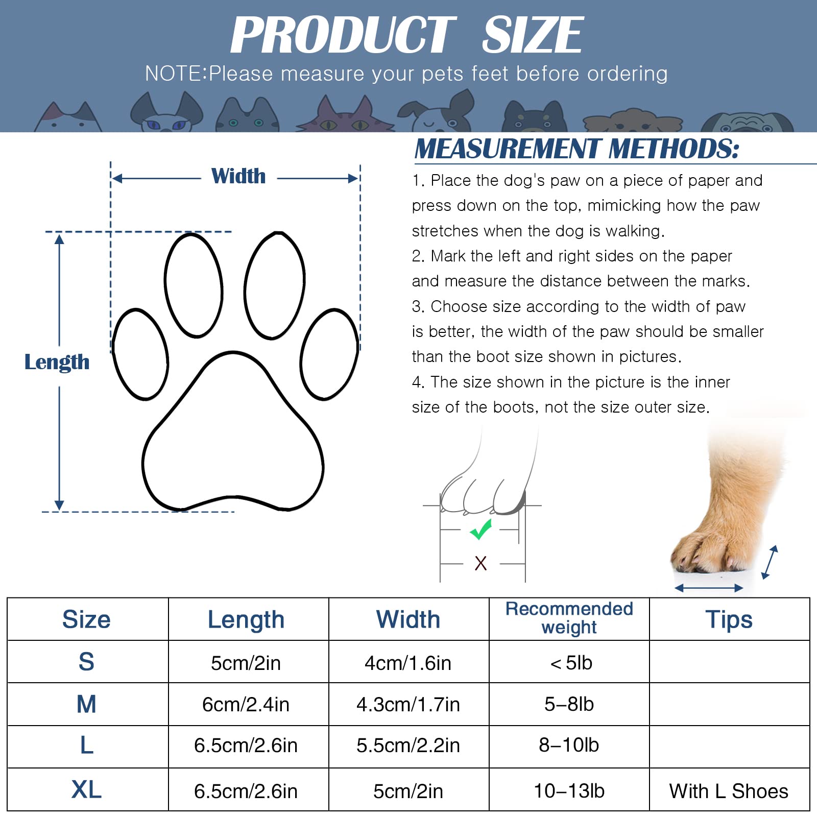 Waterproof Hooded Dog Coat & Boots Set - Warm Puppy Jacket with Non-Slip Shoes for Small Dogs (Navy Blue, Large) - Perfect for Winter Walks, Rainy Days & Outdoor Adventures