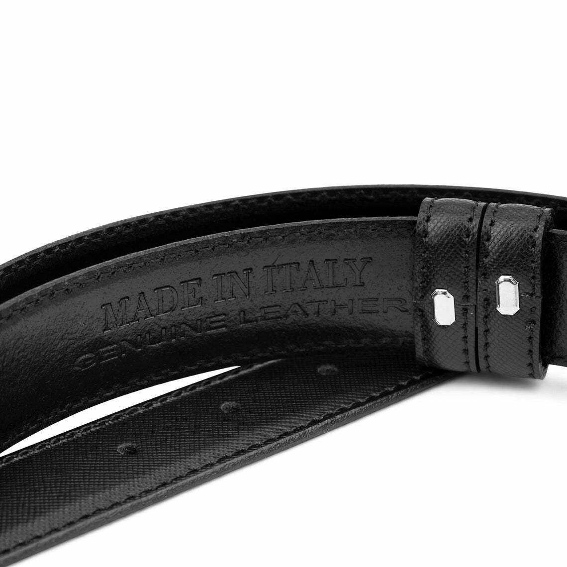Black Saffiano Leather Belt for Men - 1.8 Inch Width Ferragamo Style Replacement Strap | Perfect for Business, Casual & Formal Wear