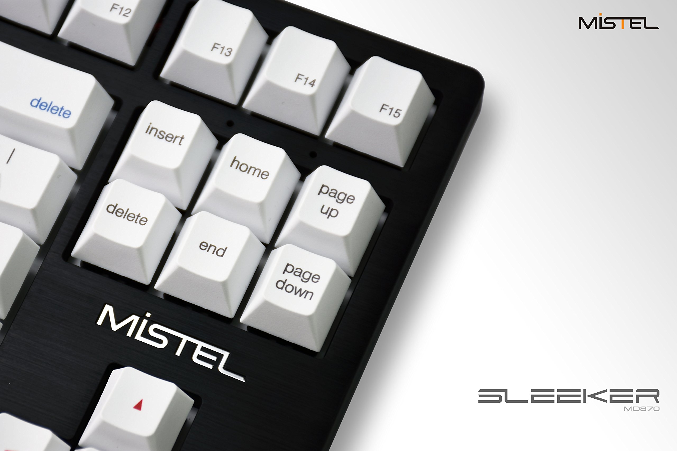 Mistel Sleeker MD870 Tenkeyless Mechanical Keyboard - Cherry MX Red Switches, CNC Aluminum Case, White LED Backlit, PBT Dye-Sub Keycaps for Mac & Windows (ANSI/US Layout) - Perfect for Gaming, Programming & Office Work