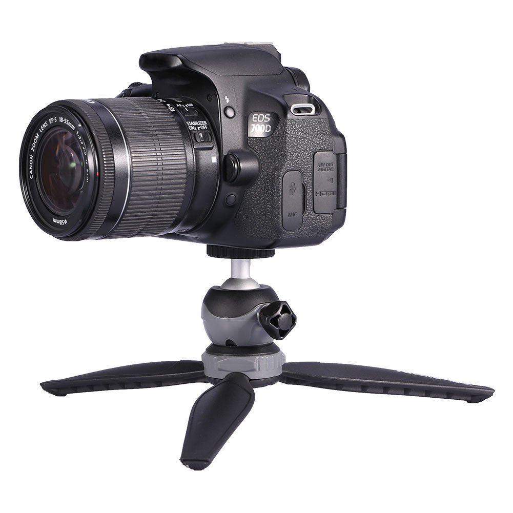 Compact Mini Tabletop Tripod Stand for Smartphones & Cameras - 3-Section Adjustable Height up to 10