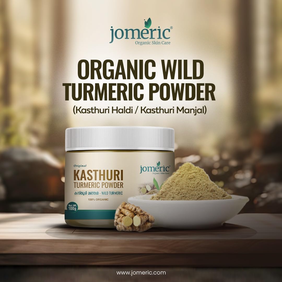 Organic Kasthuri Turmeric Powder 100g | Pure White Turmeric Powder (Kasturi Haldi) | Natural Skin Brightening Face Mask for Men & Women | Wild Kasthuri Manjal Powder for Glowing Skin & Hair Care | DIY Beauty Recipes & Ayurvedic Remedies