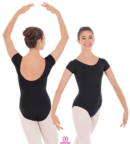 Eurotard Microfiber Low Back Cap Sleeve Leotard - Dance Gymnastics Yoga Workout Wear for Women & Girls