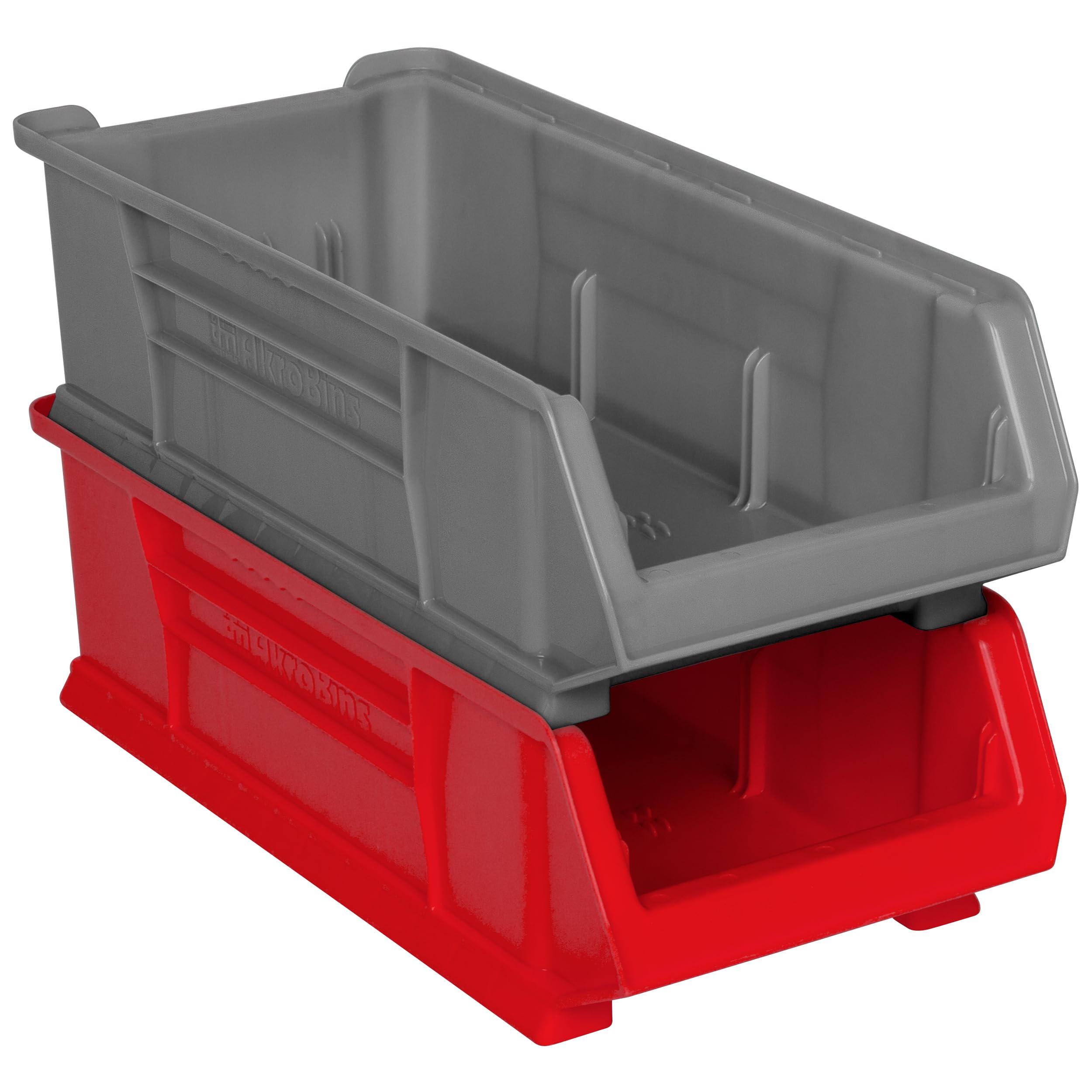 Akro-Mils 30286 Large Plastic Storage Bins - 4-Pack Stackable Organizer Bins for Garage, Classroom, Warehouse (24