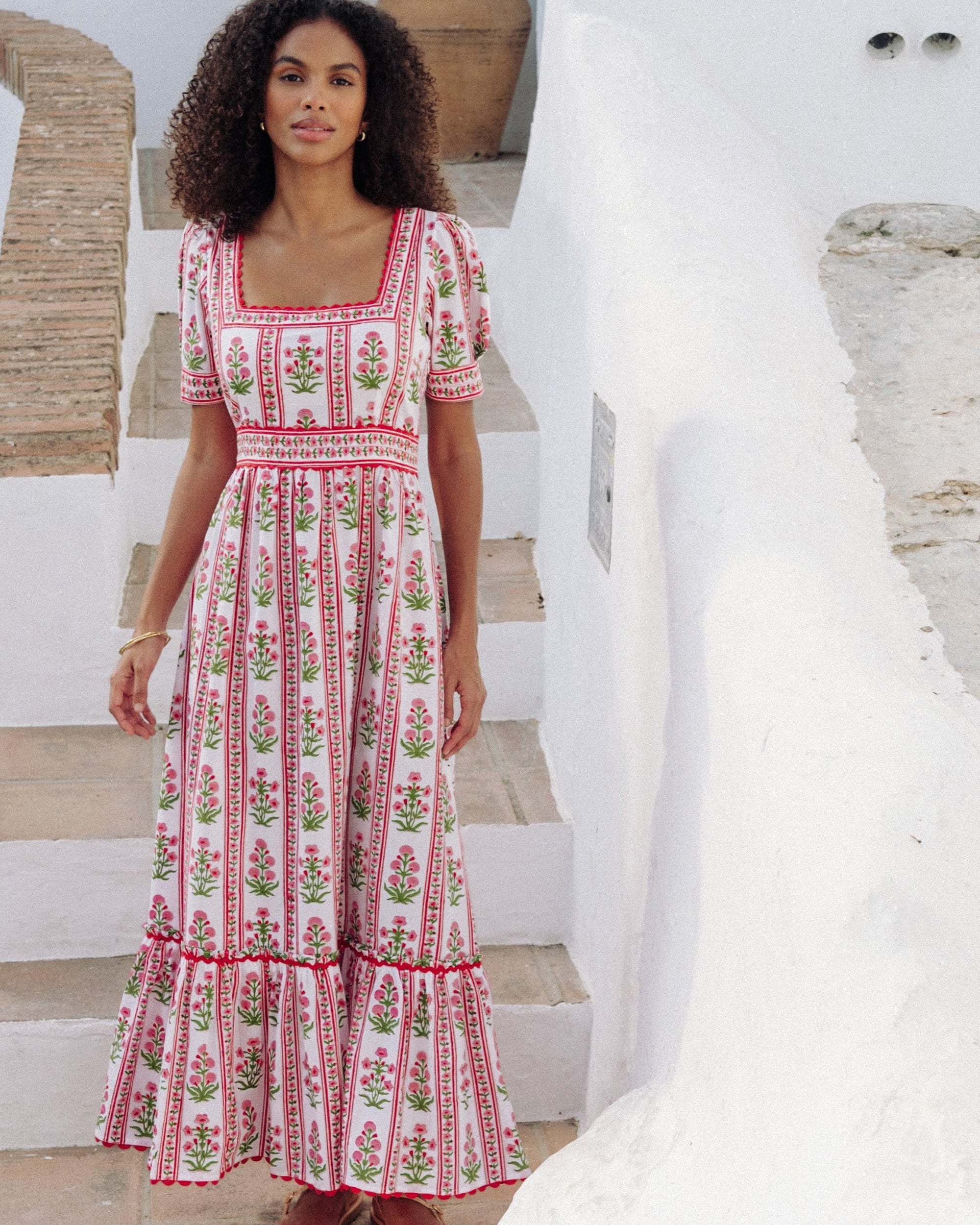 Pink City Prints Ruby Evelyn Dress - Floral Summer Maxi Dress for Women | Perfect for Beach Vacations, Weddings & Date Nights