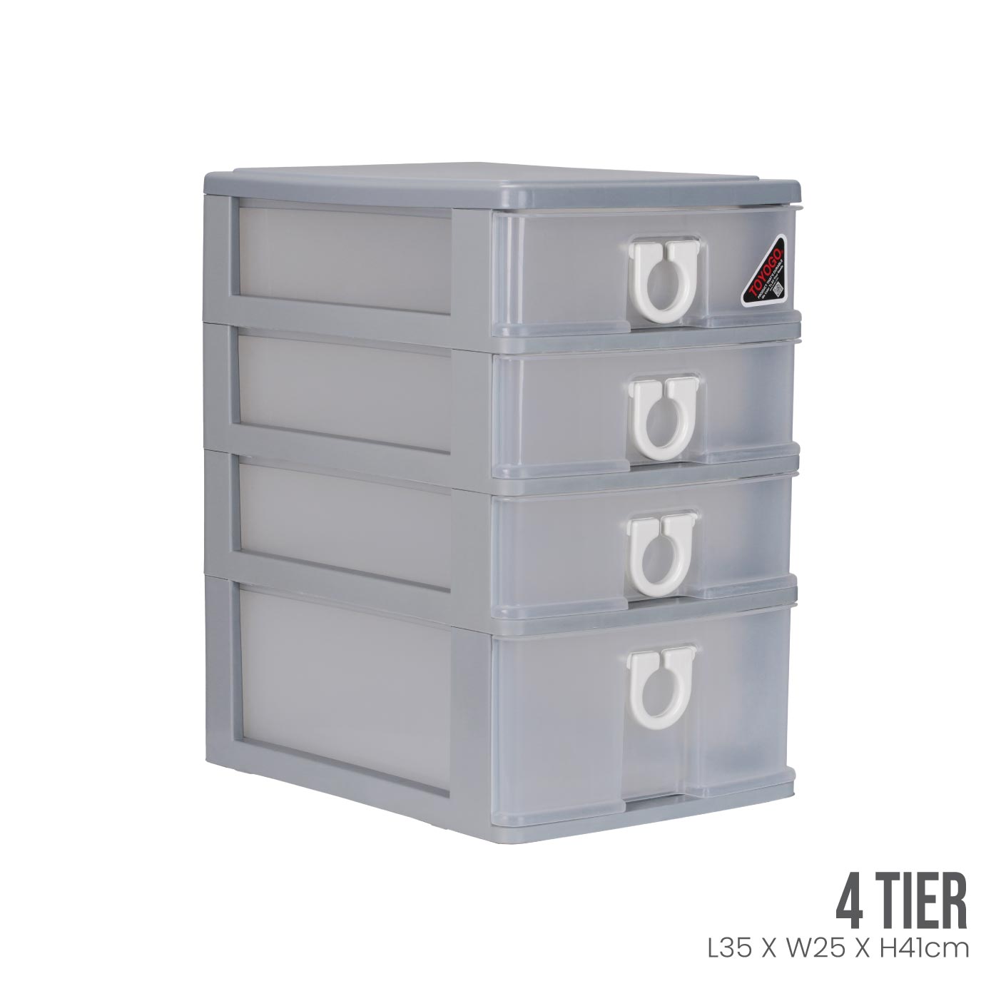 4 Tier A4 File Drawer Organizer - Heavy Duty Plastic Storage Cabinet for Office, Home, or School - Perfect for Documents, Files, and Stationery Organization