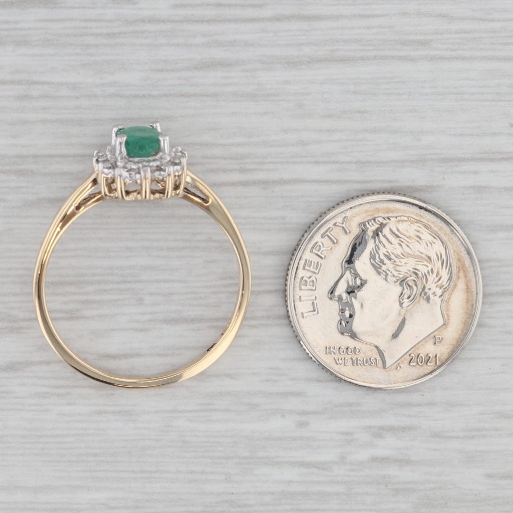 0.50ct Oval Emerald Cut Diamond Halo Engagement Ring in 10k Yellow Gold, Size 7 - Perfect for Proposals, Anniversaries & Special Occasions