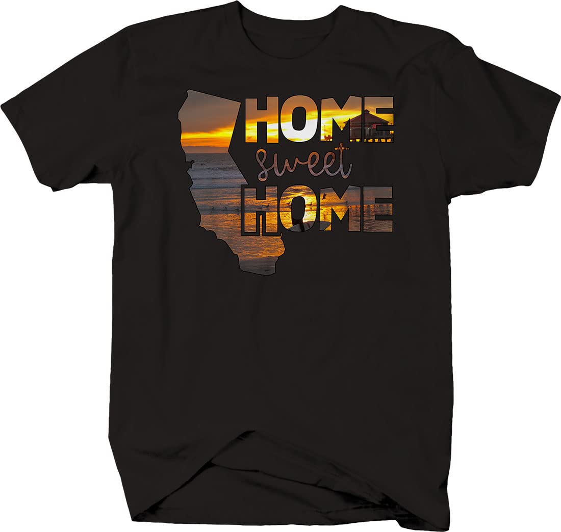 California Beach T-Shirts for Men - Soft Cotton Casual Tees for Summer Vacation & Coastal Lifestyle