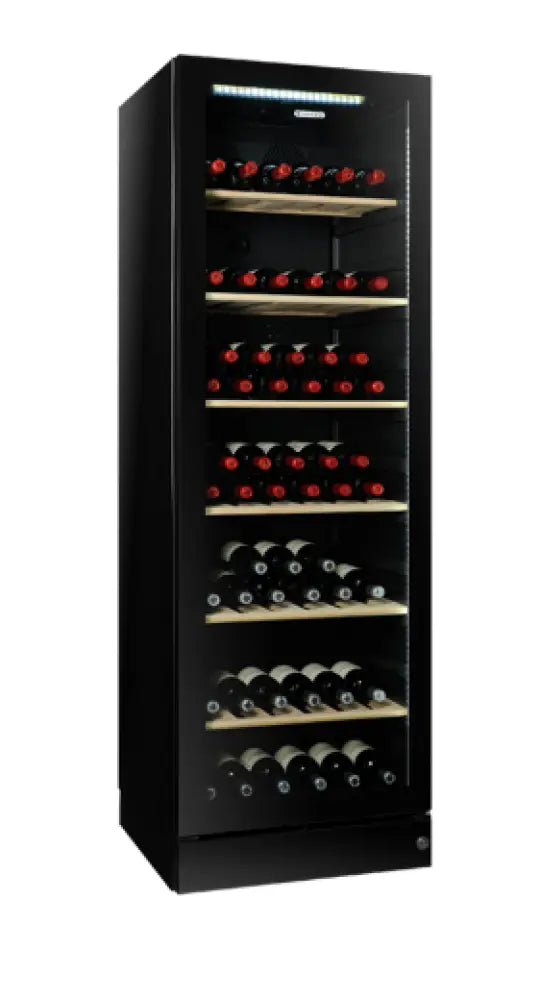 Vintec V190SG2E BKLH 198 Bottle Dual Temperature or Single Zone Wine Cooler Refrigerator - Left Hinge Design for Home Bar, Cellar, or Restaurant Wine Storage