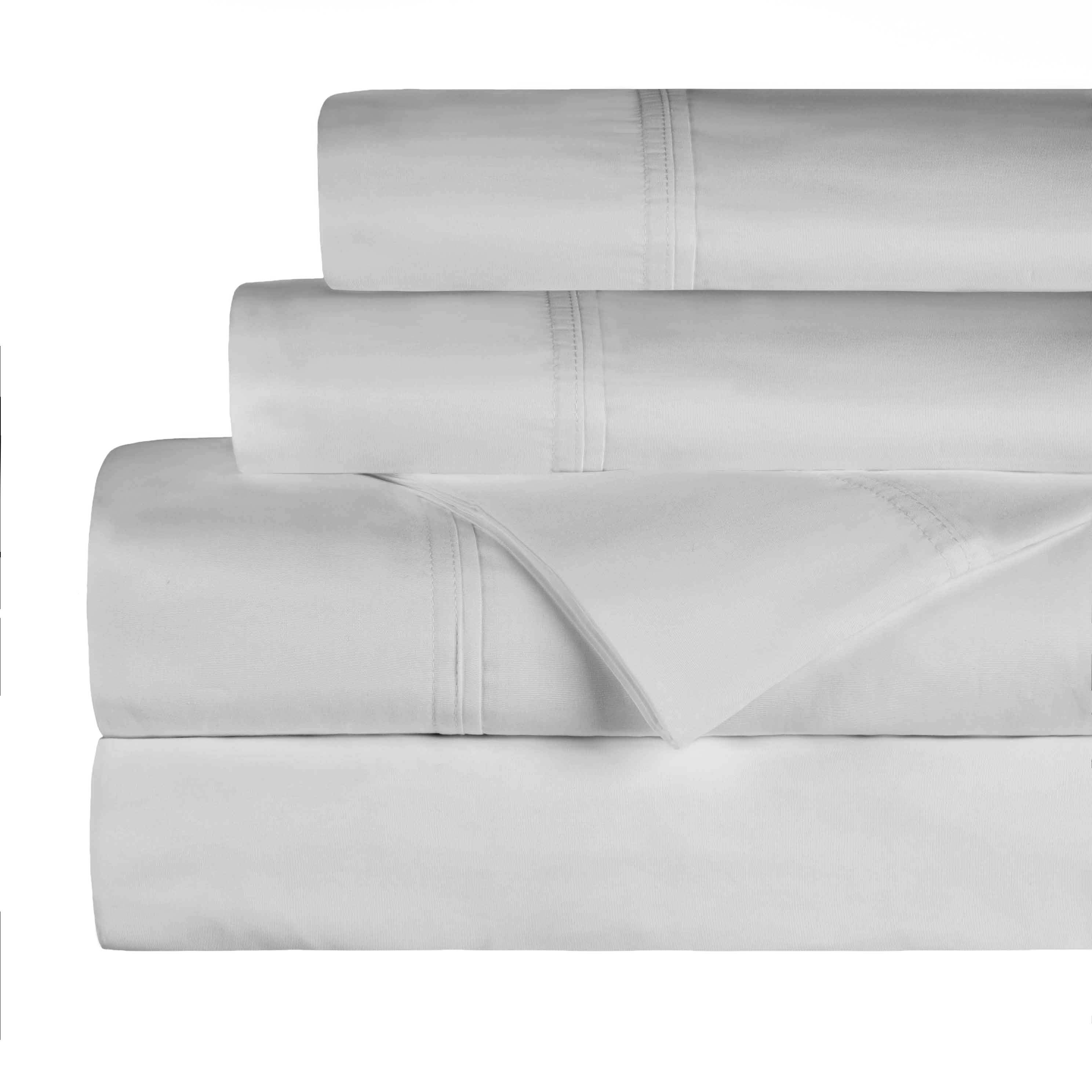 Premium Organic Cotton 300 Thread Count Percale Sheet Set - Extra Deep Pocket Fitted Sheet for 18