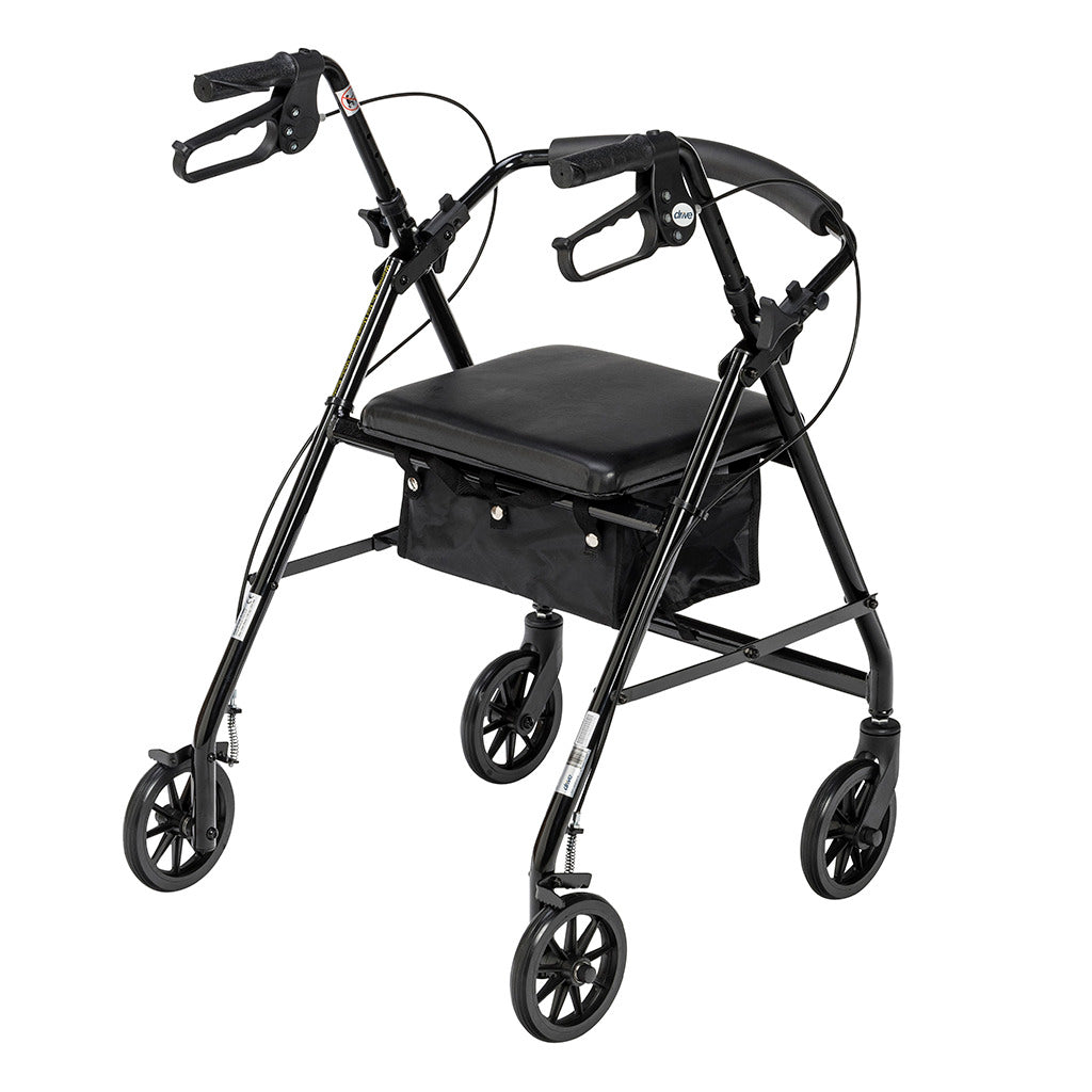 6-Wheel Drive Rollator Walker for Seniors & Adults - Lightweight Mobility Aid with Seat & Basket - Ideal for Indoor & Outdoor Use, Shopping & Travel