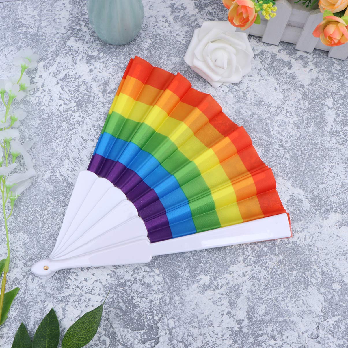 SUPVOX 2-Pack Large Folding Hand Fan - Portable Wedding Decoration, Japanese Style LGBT Pride Fan - Perfect for Weddings, Parties, Cosplay & Summer Cooling