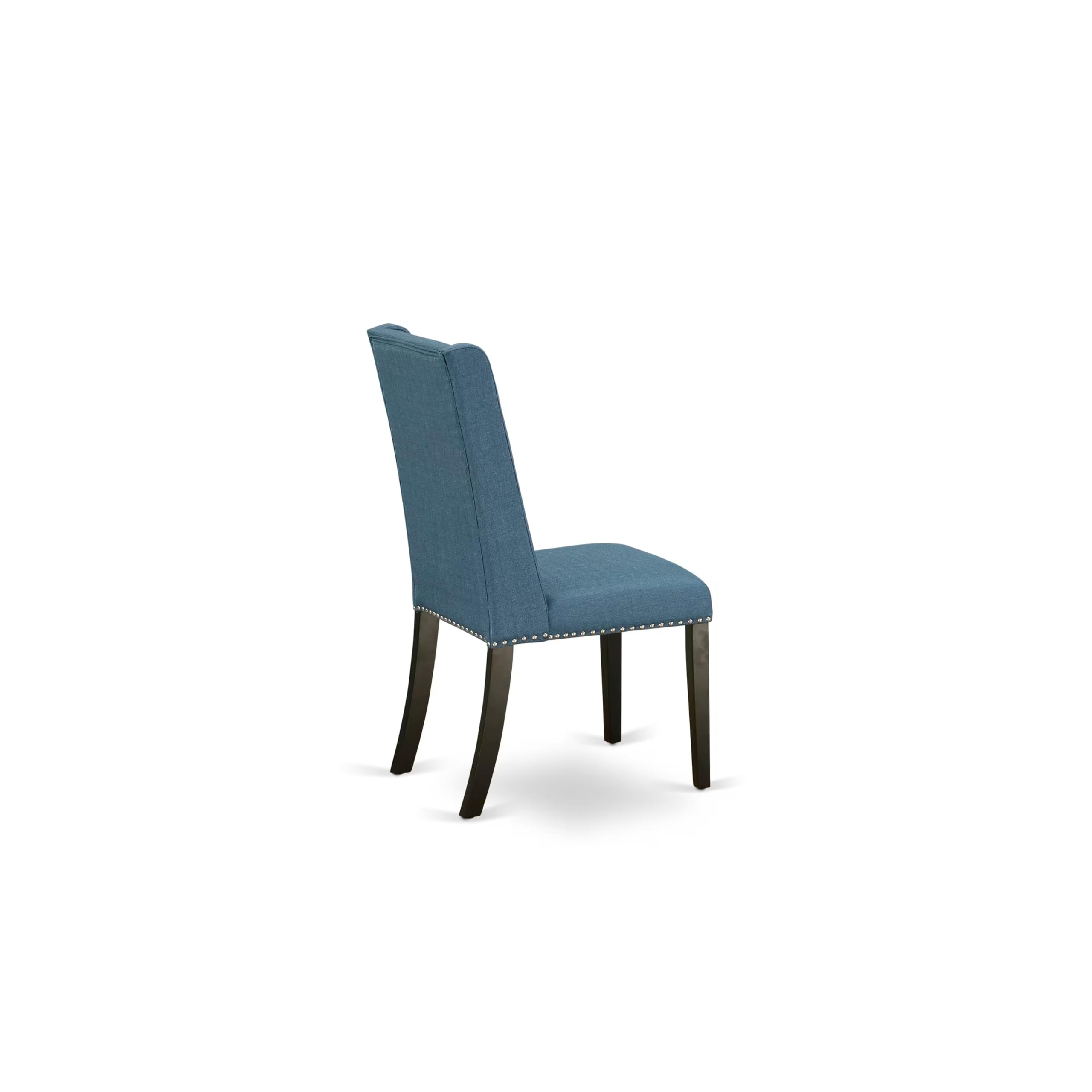 East West Furniture 5-Piece Dining Table Set for 4 - 40x72 Inch Rectangle Kitchen Table with V-Legs & 4 Blue Linen Fabric Chairs, Multi-Color | Perfect for Small Spaces, Breakfast Nooks & Cozy Family Meals