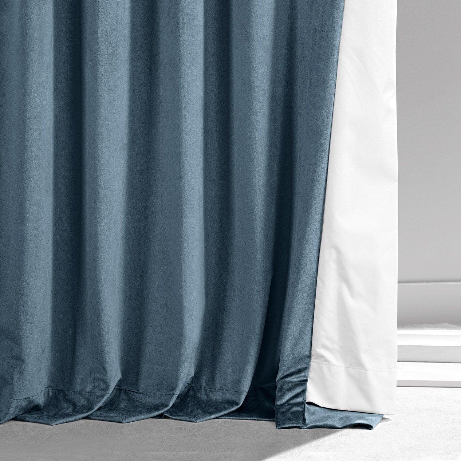 Luxury Oxford Blue Signature Plush Velvet Blackout Curtains for Bedroom & Living Room - Noise Reducing Thermal Insulated Drapes for Hotels, Home Theater and Nursery