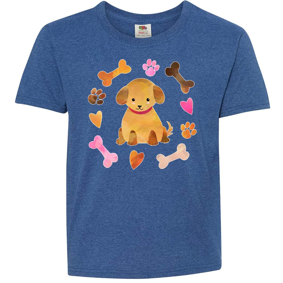 Inktastic Cute Puppy Valentine with Hearts and Bones Youth T-Shirt - Perfect for Valentine's Day Gifts, Kids' Casual Wear & Family Matching Outfits