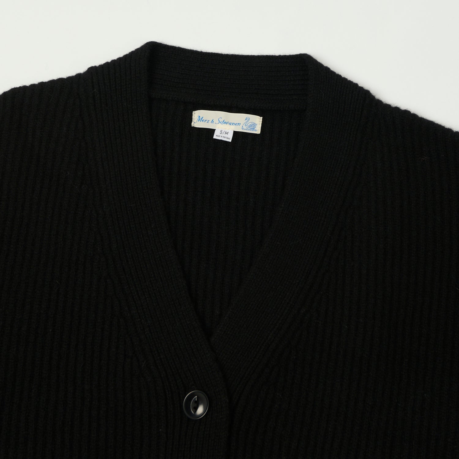 Merz b. Schwanen LOCG02 Premium Merino Wool Cardigan for Men - Deep Black | Soft & Warm Winter Sweater | Perfect for Casual Wear & Outdoor Activities