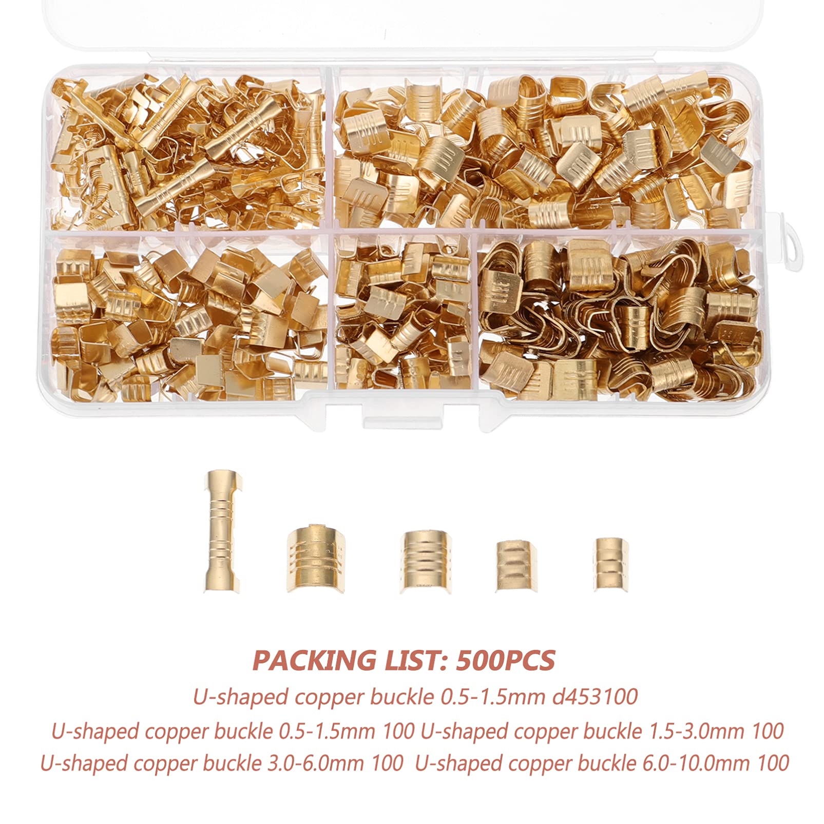500pcs U-Shaped Copper Wire Terminals - Electrical Connectors Kit for DIY, Auto, and Home Wiring Projects | High Conductivity, Durable, and Secure Connection