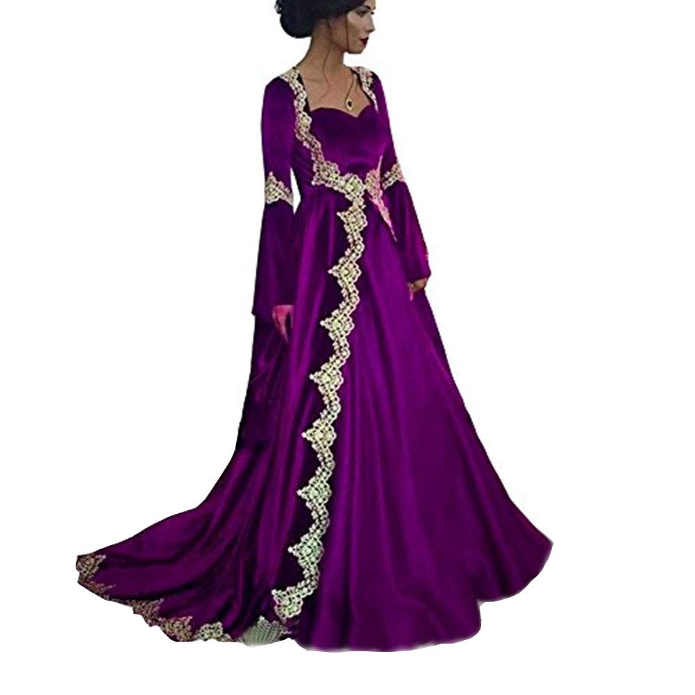 Elegant Women's A-Line Sweetheart Long Sleeve Prom Dress with Velvet Applique - Modest Muslim Party Evening Gown for Formal Events, Weddings & Special Occasions