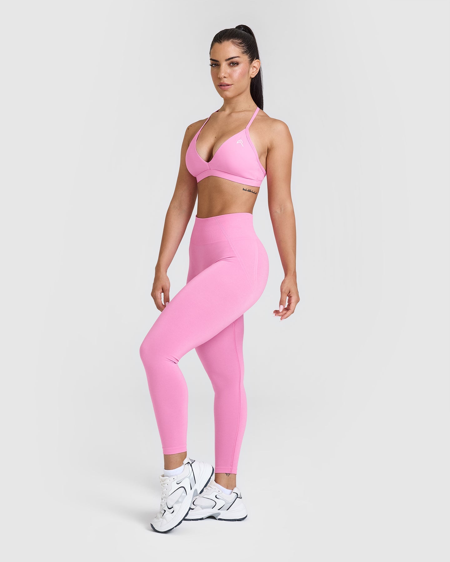 Ultra Soft Micro V Neck Bralette - Seamless Wireless Comfort Bra in Power Pink | Yoga, Lounge & Everyday Wear