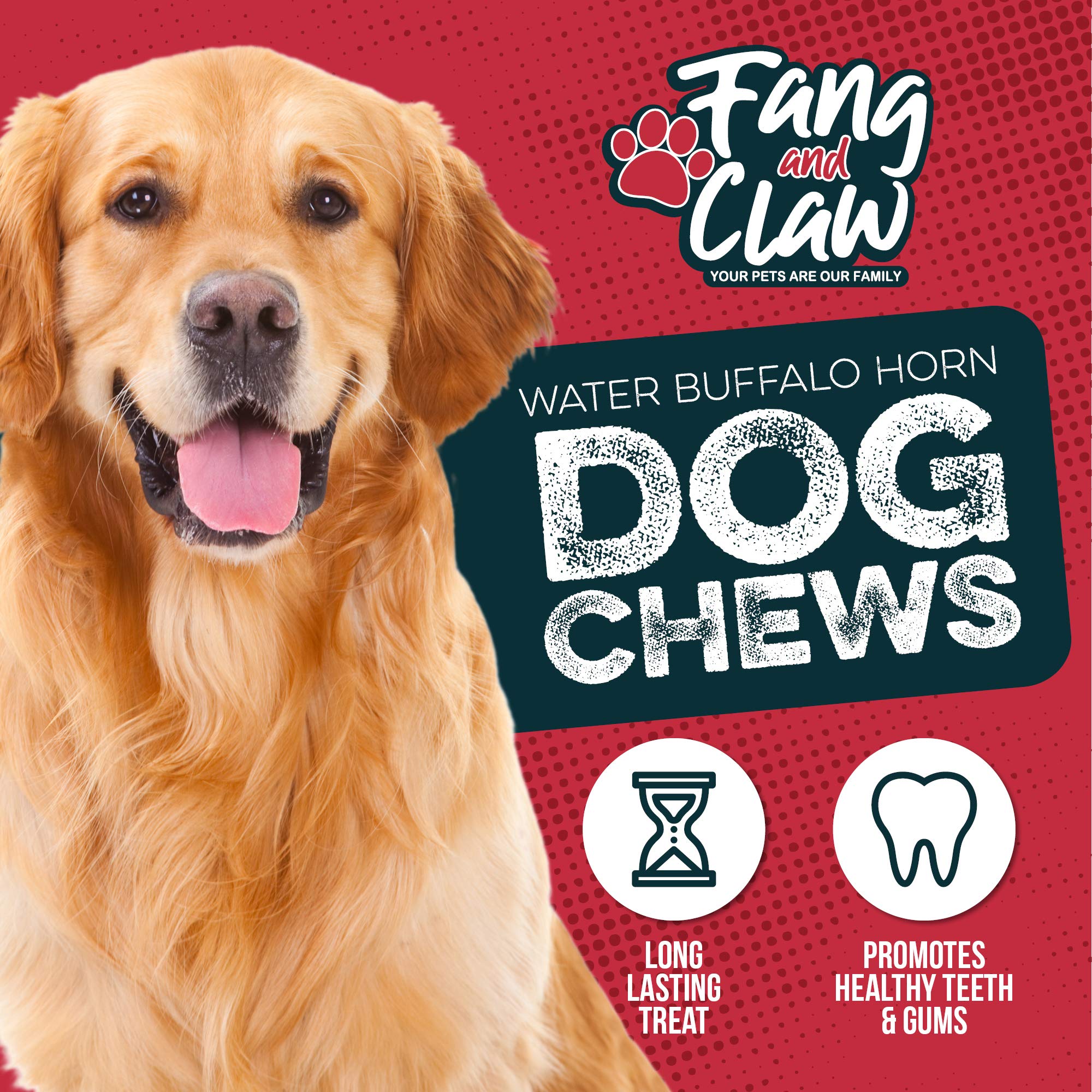 All-Natural Water Buffalo Horn Dog Chew 4 Pack (4