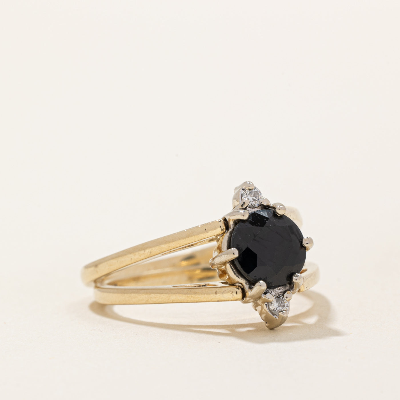 Sapphire & Diamond Flippable Ring - 0.75ct Sapphire & 0.16ctw Diamonds - Size 6 - Elegant Jewelry for Women - Perfect for Weddings, Anniversaries & Special Occasions
