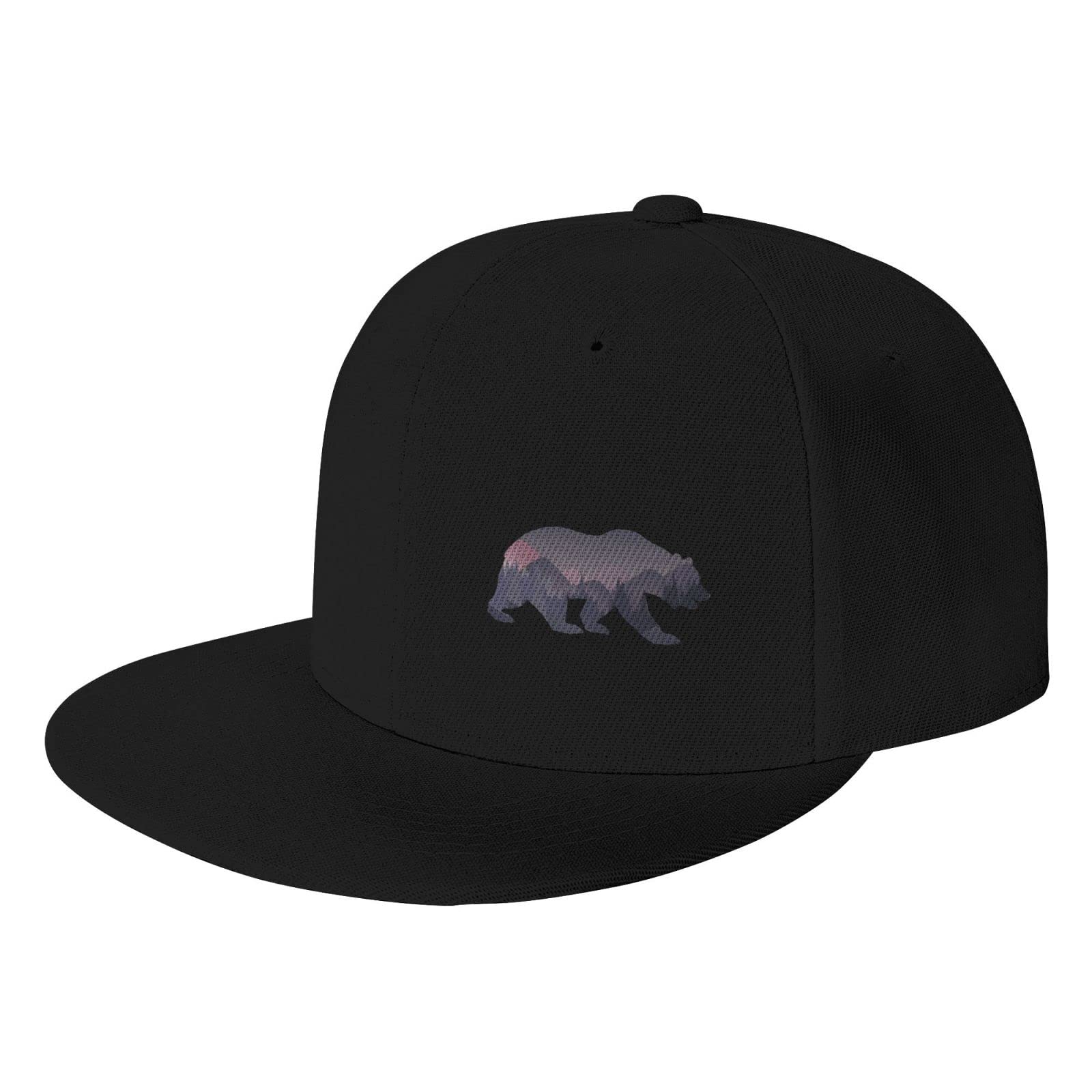 Vintage Washed Dad Hat - Adjustable Trucker Baseball Cap for Men & Women - Mountain Bear Design - Perfect for Outdoor Activities, Hiking & Casual Wear - Black